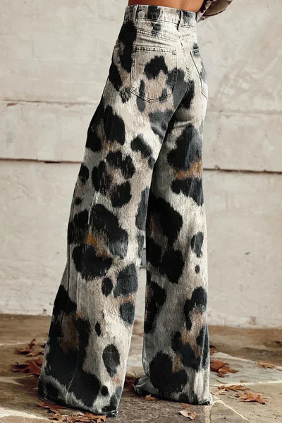 Harper - Wild Brush Leopard Flare Pants
