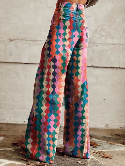 Isla - Retro Rainbow Palazzo pants