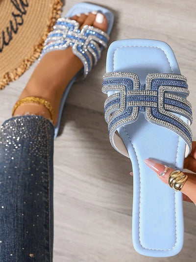 Aria Crystal Slide Sandals