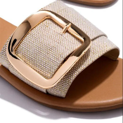Soleil Luxe Buckle Slides