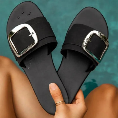 Soleil Luxe Buckle Slides