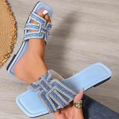 Aria Crystal Slide Sandals