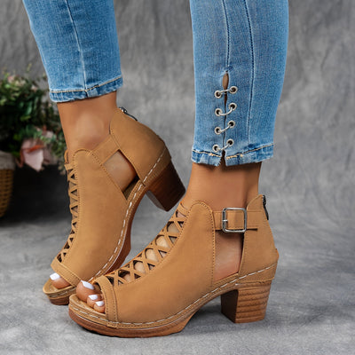 Nessa Lattice-Heel Sandals