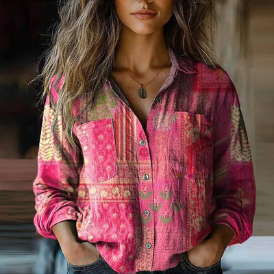 Monica | Vintage Printed Spring Blouse